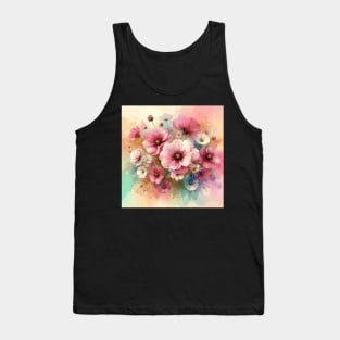 Light Pink Cosmos Flower Tank Top